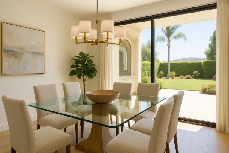 Elegant Dining Table Created and Designed by Mission Viejo Glass