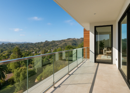 Modern Balcony Overlooking Southern California Hills